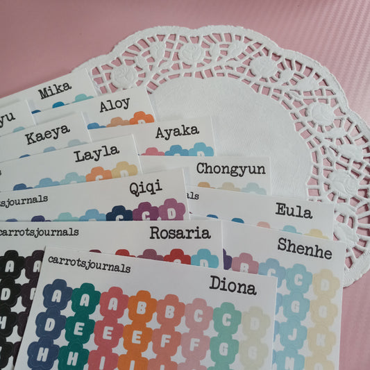 CRYO Flower Alphabet Stickers